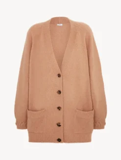 Alpaca Blend Cardigan In Camel