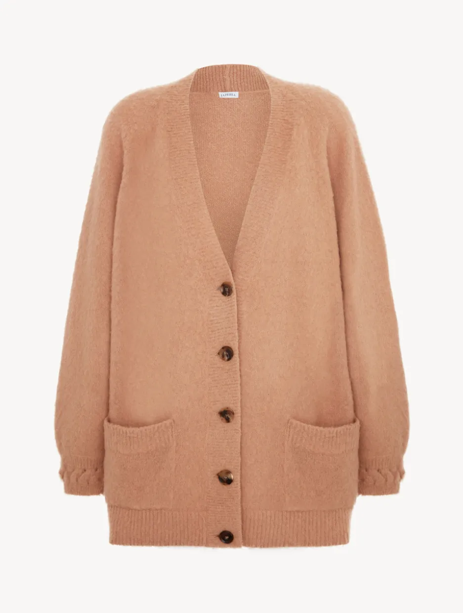 Alpaca Blend Cardigan In Camel
