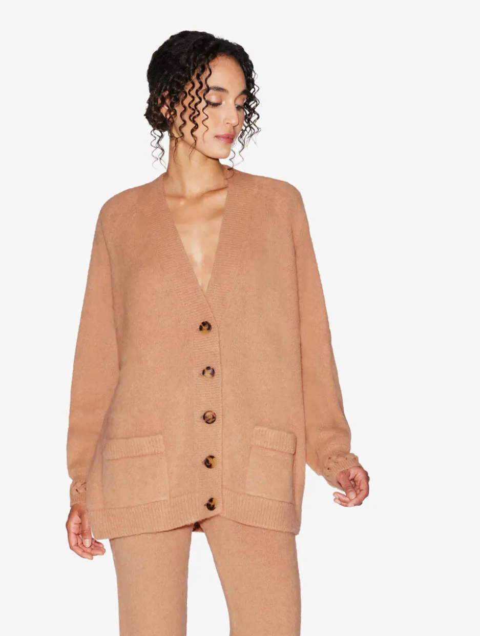 Alpaca Blend Cardigan In Camel