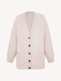Alpaca Blend Cardigan In Powder Pink