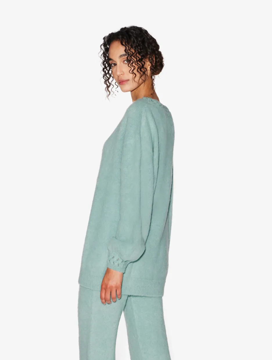 Alpaca Blend Sweater In Almond Green