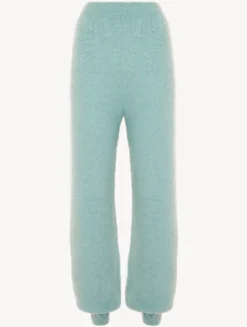 Alpaca Blend Trousers In Almond Green