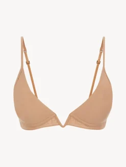Amaretto-coloured Non-wired Padded Triangle V-bra