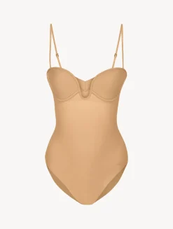 Amaretto-coloured Underwired Padded U-bra Bodysuit