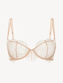Balconette Bra With Lace In Oak Blush