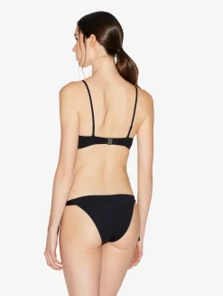 Bandeau Bikini Top In Black With Beading