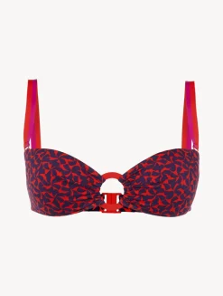 Bandeau Bikini Top In Red And Blue