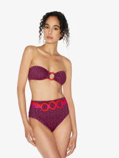 Bandeau Bikini Top In Red And Blue