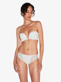 Bandeau Bra In Lys With Embroidered Tulle