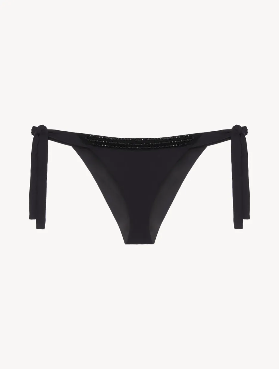 Bikini Brief In Black With Beading
