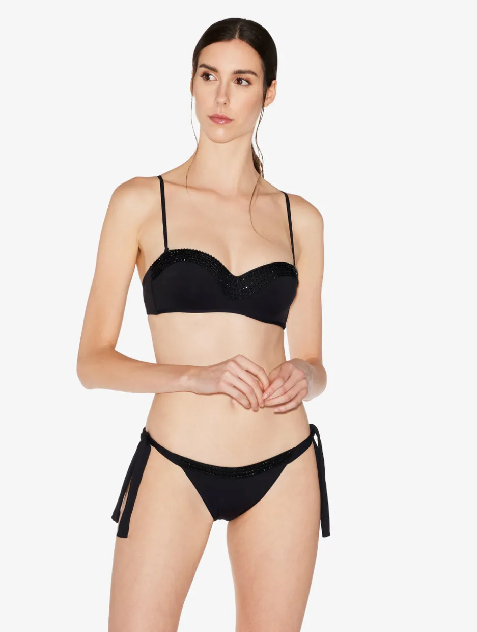 Bikini Brief In Black With Beading