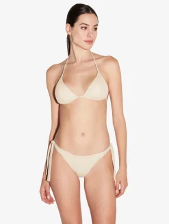 Bikini Brief In Champagne With Beading