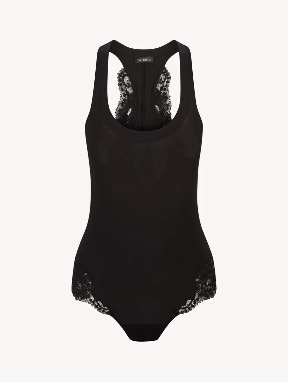 Black Cotton Bodysuit