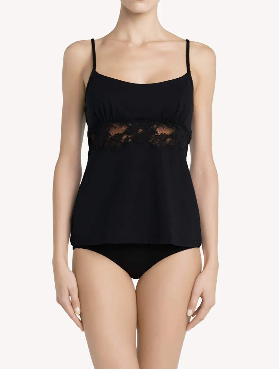 Black Cotton Camisole