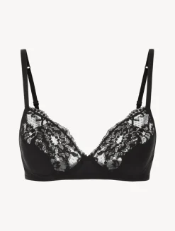 Black Cotton Non-wired Bra