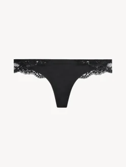 Black Cotton Thong