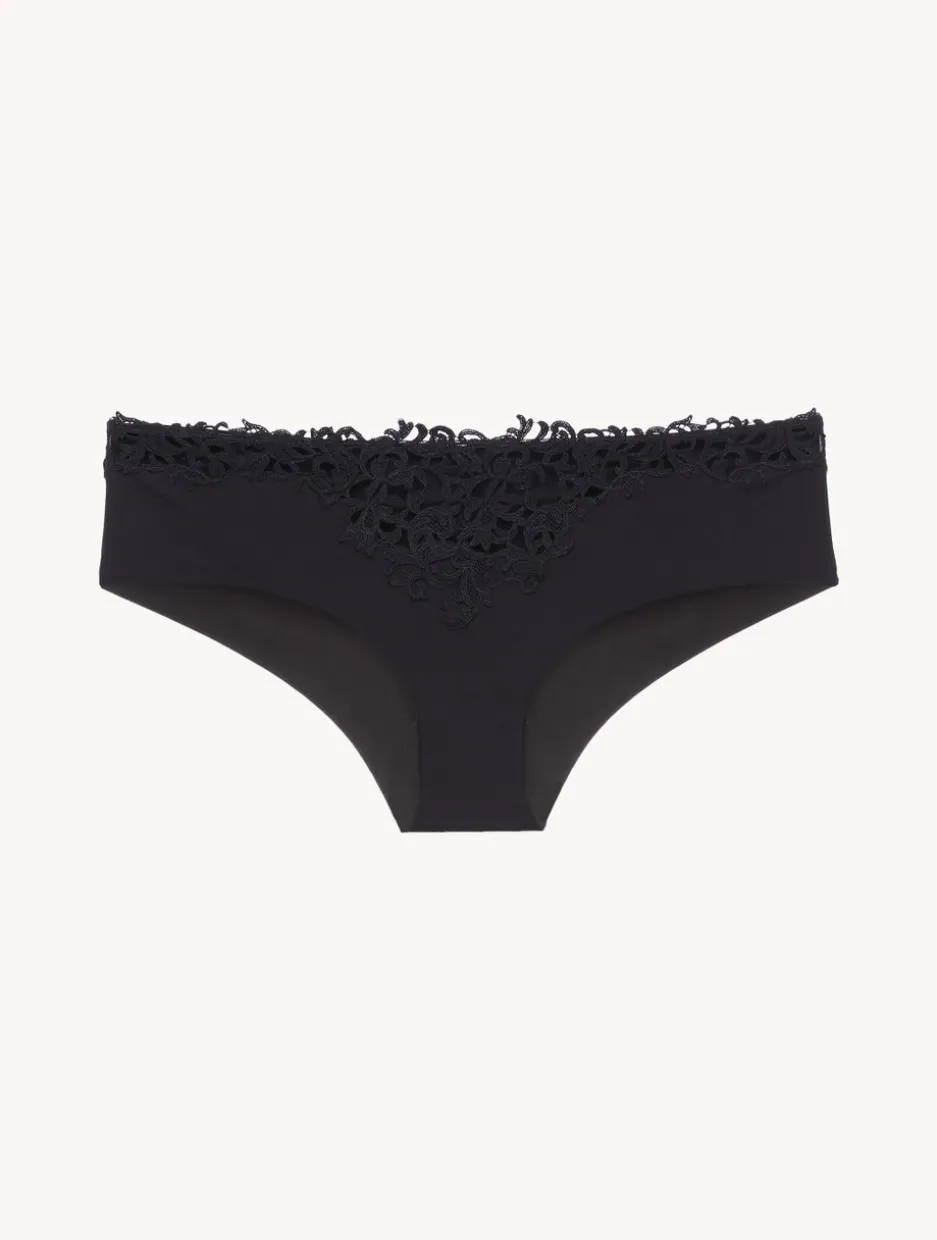 Black Hipster Briefs With Macramé