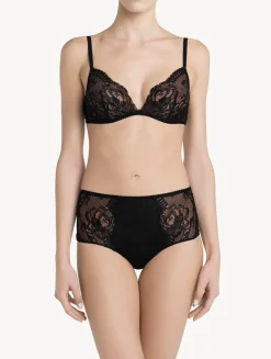 Black Lace Non-wired Bra