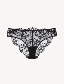Black Leavers Lace Medium Briefs