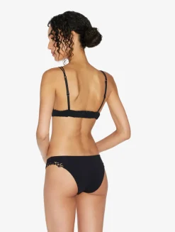 Black Low Rise Briefs With Macramé