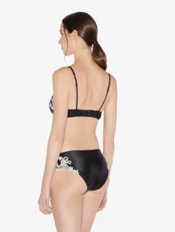 Black Silk Medium Briefs With Frastaglio
