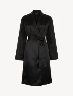 Black Silk Short Robe