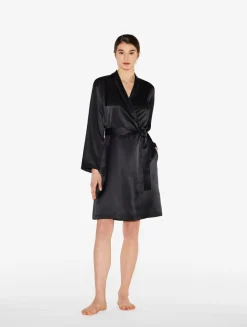 Black Silk Short Robe