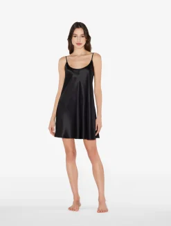 Black Silk Short Slip