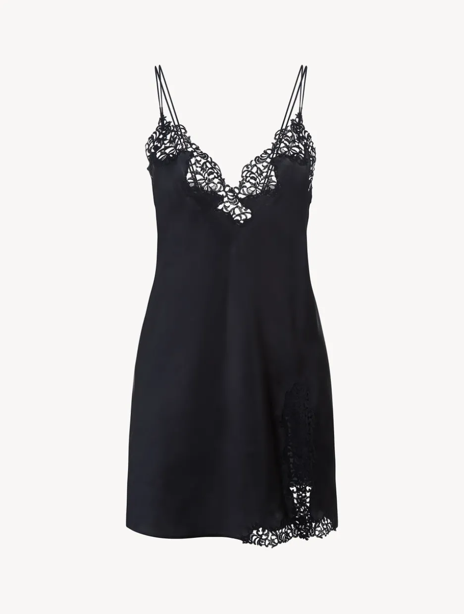 Black Slip With Macramé