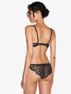 Black Stretch Leavers Lace Push-up Bra