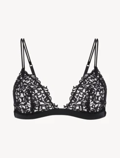 Black Triangle Bra With Macramé