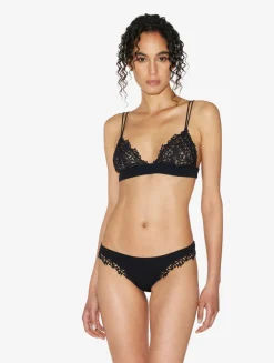 Black Triangle Bra With Macramé