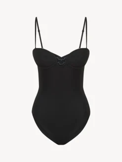 Black Underwired Padded U-bra Bodysuit