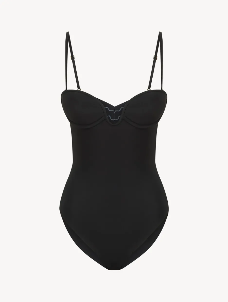 Black Underwired Padded U-bra Bodysuit