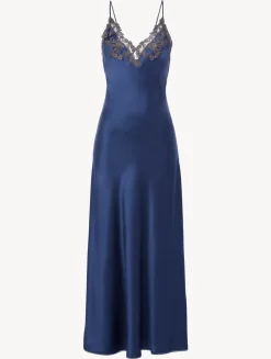 Blue Long Nightgown With Frastaglio