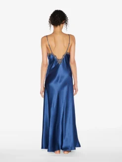 Blue Long Nightgown With Frastaglio