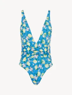 Blue Printed Swimsuit