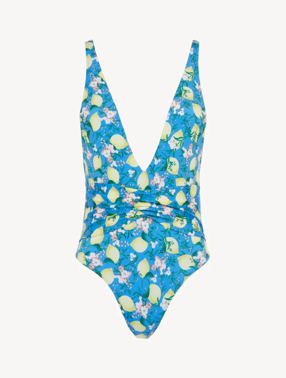 Blue Printed Swimsuit