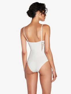 Bodysuit In Lys With Embroidered Tulle