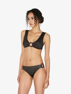 Bralette Bikini Top In Dark Green And Black