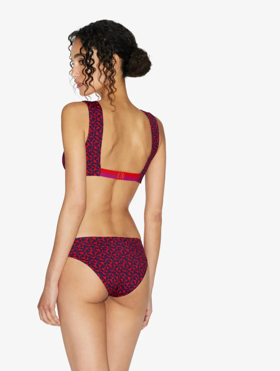 Bralette Bikini Top In Red And Blue