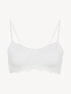 Bralette In Off-white Stretch Tulle