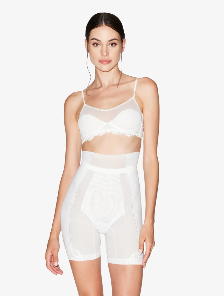 Bralette In Off-white Stretch Tulle
