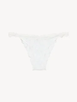 Brazilian Brief In Off White With Leavers Lace