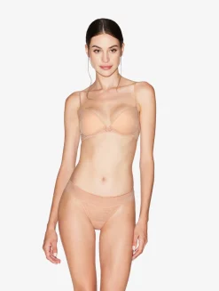 Brazilian Briefs In Sand Stretch Tulle