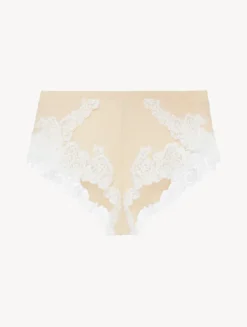 Cashmere Blend Ribbed Sleep Shorts In Halo With Frastaglio