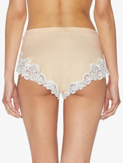 Cashmere Blend Ribbed Sleep Shorts In Halo With Frastaglio