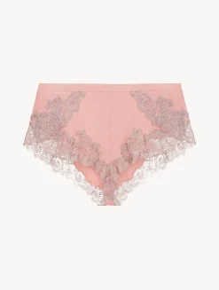 Cashmere Blend Ribbed Sleep Shorts In Blush Clay With Frastaglio