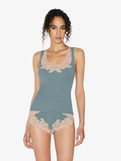 Cashmere Blend Ribbed Sleep Shorts In Sleepy Dream With Frastaglio