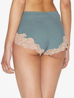 Cashmere Blend Ribbed Sleep Shorts In Sleepy Dream With Frastaglio